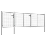 Cancello per Giardino in Acciaio 400x100cm Argento