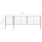 Cancello per Giardino in Acciaio 400x100cm Argento