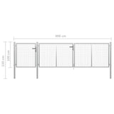 Cancello per Giardino in Acciaio 400x100cm Argento