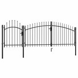 Cancello da Giardino Woerden in acciaio 1,75x4 m Nero