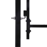 Cancello da Giardino Woerden in acciaio 1,75x4 m Nero