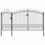 Cancello da Giardino Woerden in acciaio 1,95x4 m Nero
