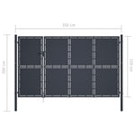 Cancello di Recinzione in Acciaio 350x150 cm Antracite