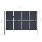 Cancello di Recinzione in Acciaio 350x150 cm Antracite
