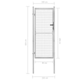 Cancello per Giardino in Acciaio Zincato 105x250cm Argento