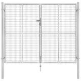 Cancello per Giardino in Acciaio Zincato 306x250 cm Argento