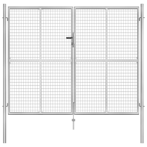 Cancello per Giardino in Acciaio Zincato 306x250 cm Argento