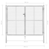Cancello per Giardino in Acciaio Zincato 306x250 cm Argento