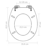 Copriwater a Chiusura Ammortizzata 2 pz in MDF Bianco