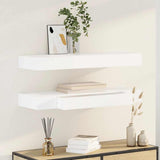 Mensole con Cassetti 2 pz Bianco 80 cm