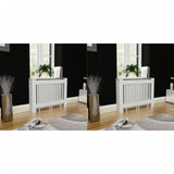 Copritermosifoni 2 pz in Legno truciolato 112 cm Bianco