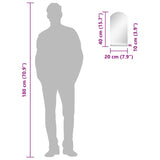 Specchio da Parete con Mensola 20x40 cm in Vetro Temperato