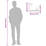 Specchio da Parete con Mensola 30x30 cm in Vetro Temperato