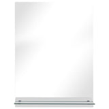 Specchio da Parete con Mensola 30x50 cm in Vetro Temperato