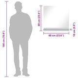 Specchio da Parete con Mensola 60x60 cm in Vetro Temperato