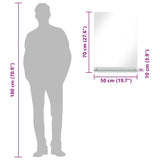 Specchio da Parete con Mensola 50x70 cm in Vetro Temperato