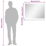 Specchio da Parete con Mensola 80x60 cm in Vetro Temperato
