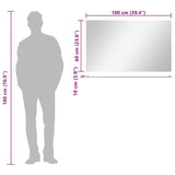 Specchio da Parete con Mensola 100x60 cm in Vetro Temperato