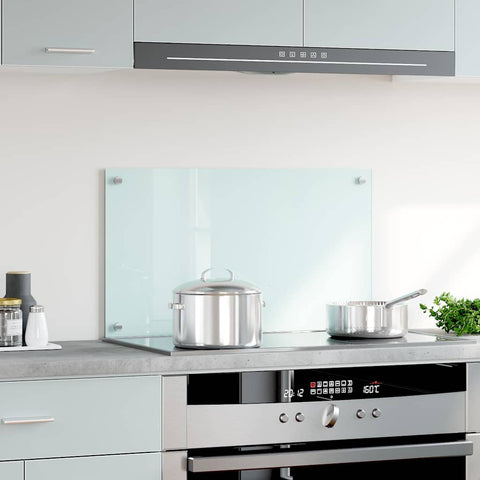 Paraschizzi per Cucina Bianco 70x40 cm in Vetro Temperato