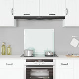 Paraschizzi per Cucina Bianco 70x60 cm in Vetro Temperato