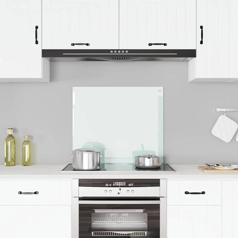 Paraschizzi per Cucina Bianco 70x60 cm in Vetro Temperato