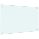 Paraschizzi per Cucina Bianco 80x50 cm in Vetro Temperato