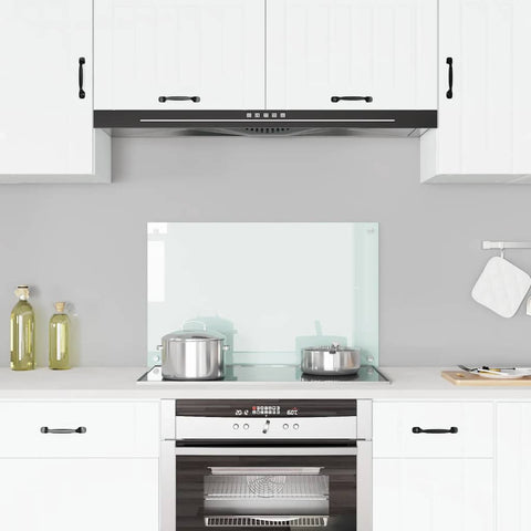 Paraschizzi per Cucina Bianco 80x50 cm in Vetro Temperato
