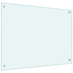 Paraschizzi per Cucina Bianco 80x60 cm in Vetro Temperato