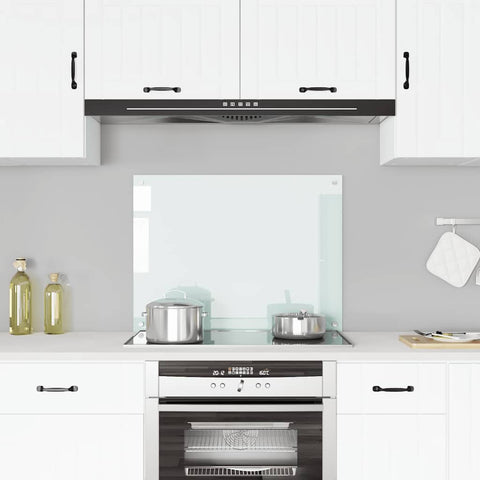 Paraschizzi per Cucina Bianco 80x60 cm in Vetro Temperato