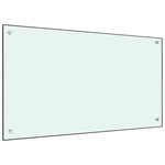 Paraschizzi per Cucina Bianco 90x50 cm in Vetro Temperato