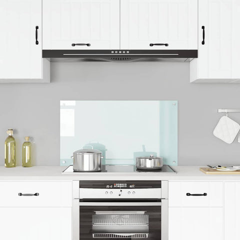 Paraschizzi per Cucina Bianco 90x50 cm in Vetro Temperato