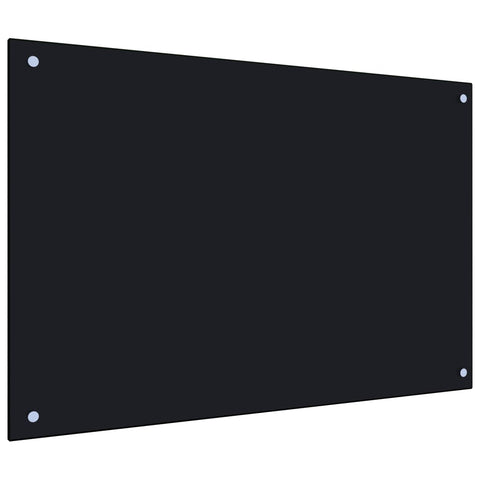 Paraschizzi per Cucina Nero 90x60 cm in Vetro Temperato