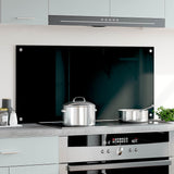 Paraschizzi per Cucina Nero 100x50 cm in Vetro Temperato