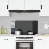 Paraschizzi per Cucina Nero 100x50 cm in Vetro Temperato