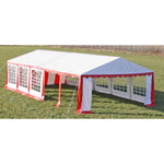 Tetto e pareti di gazebo da festa 10 x 5 m Rosso & Bianco