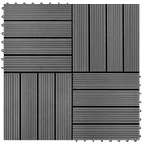 Piastrella per Decking 11 pcs Grigio 30 x 30 cm WPC