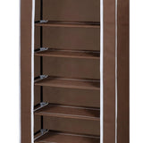 Scarpiera in Tessuto Richiudibile 57 x 29 x 162 cm Marrone