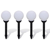 Lampioni Solari LED Giardino 4 pz Rotondi 15 cm con Picchetto