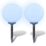 Lampione Solare a LED da Giardino 2 pz 30 cm con Picchetto