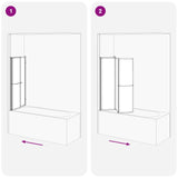 Schermo Box Doccia a L 70 x 120 x 137 cm 4 Pannelli Pieghevole