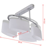 Lampada da Soffitto Ellissoidale Vetro Paralume 4 Lampadine E14