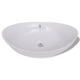 Lavello Ovale in Ceramica di Lusso con Troppopieno 59 x 38,5 cm