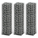Set Gabbione 3 pz in Filo Zincato 25 x 25 x 100 cm