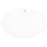 Lavabo Ceramica Lusso Ovale Foro di Scarico e Foro Rubinetto