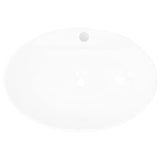 Lavabo Ceramica Lusso Ovale Foro di Scarico e Foro Rubinetto