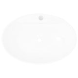 Lavabo Ceramica Lusso Ovale Foro di Scarico e Foro Rubinetto