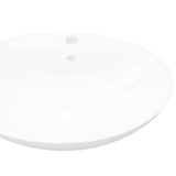 Lavabo Ceramica Lusso Ovale Foro di Scarico e Foro Rubinetto