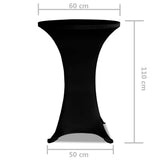 Copritavolo  60 cm Nero Tessuto elasticizzato 2 pezzi