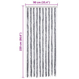 Zanzariera Grigio e Bianco 90x220 cm Ciniglia