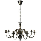 Lampadario Stile Antico Metallo Nero Lampadine 8 x E14